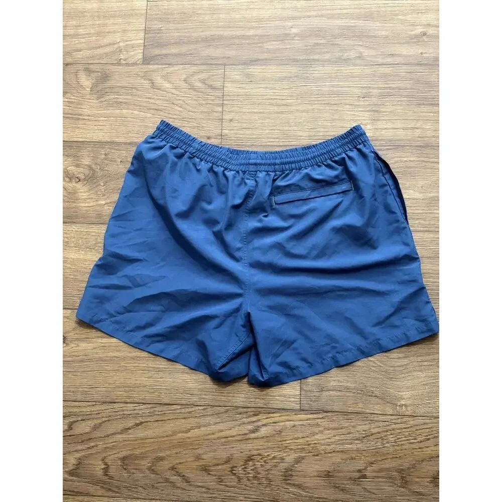 Orvis Mens Blue Swim Trunks Shorts L Mesh Lined Elastic Waist Quick Dry